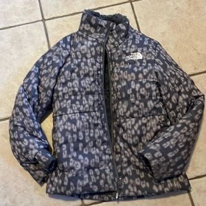 The North Face Girls' Printed Reversible Mossbud Swirl Parka Jacket (small, 7/8)